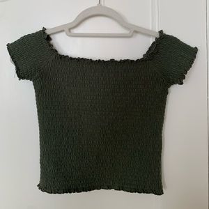 Off the shoulder smocked top
